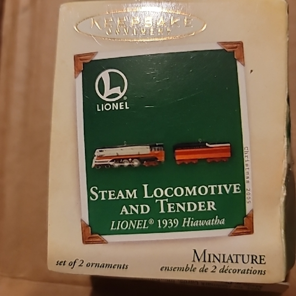 Lionel Steam Locomotive and Tender Miniature Ornaments